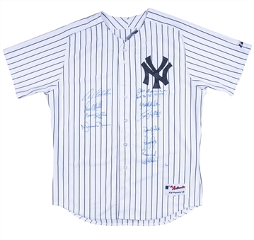 New York Yankees Dynasty Multi-Signed Home Jersey With 11 Signatures & "ALL  96 98 99 00" Inscription #7/10 (Steiner)